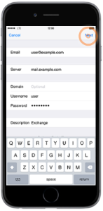 iPhone Exchange Setup - step 6